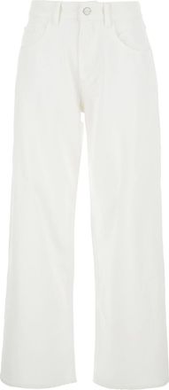 Icon Denim Los Angeles bea White Five Pocket Jeans With Logo Patch On The Back In Cotton Woman