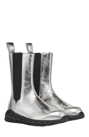 MCM Skywander Boots in Metallic Calf Leather in Silver at Nordstrom, Size 38
