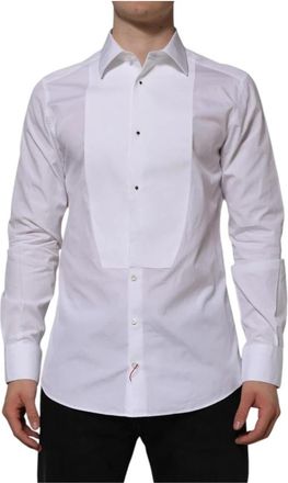 Dolce & Gabbana Witte Poplin Formele Overhemd - Heren - Zakelijke Overhemden - Wit - XS - Katoen - Overhemden