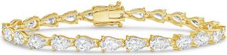 Diana M. Jewels 14kt Yellow Gold 48cts Lab Grown Pear Diamond East-West Tennis Bracelet
