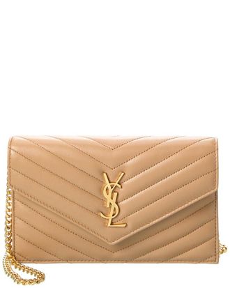Saint Laurent Cassandre Matelasse Leather Wallet On Chain