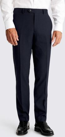 Moss Slim Fit Navy Puppytooth Trousers