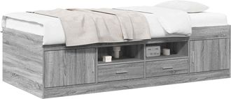 vidaXL Estructura De Cama Con Almacenamiento Sonoma Gris 80 X 200 Cm Vidaxl
