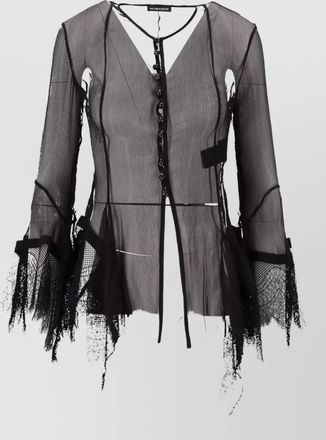 Ann Demeulemeester kristabel fitted handkerchief shirt lace detail
