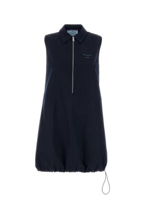 Prada Navy Blue Poplin Mini Dress