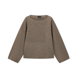 Emporio Armani Sweater Wol Cashmere - Dames - Truien - Bruin - Maat: XS Wol