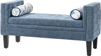 HOMCOM Homcom - Panca Imbottita con Braccioli e 2 Cuscini in Ciniglia Legno Grigio Nero