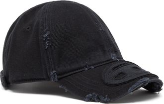 Diesel Cotton twill cap with distressed details - Caps - Man - Black