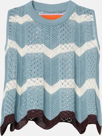 La DoubleJ Chevron crochet cotton crop top