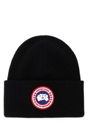 Canada Goose Black Logo Beanie Hat