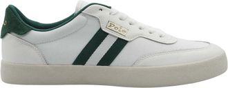 Ralph Lauren Witte en groene sneakers - Heren - Sneakers - Wit - 41 EU - Leer - Schoenen