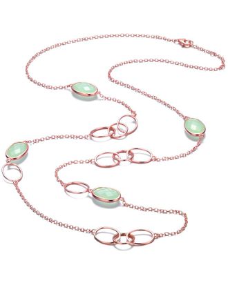 Genevive 14K Rose Over Silver Cz 30In Necklace
