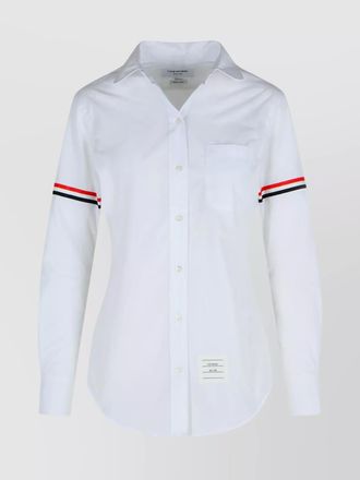 Thom Browne cotton long sleeve round collar shirt