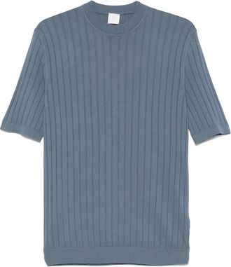 Eleventy wide-ribbed T-shirt - Blue