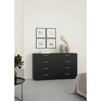 Dmora Dmora - Aparador Phethai, Buf&eacute; De Sal&oacute;n, Aparador De Sal&oacute;n, Despensa De Cocina, 140x40 H82 Cm, Negro