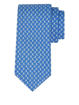 Ferragamo penguin-print silk tie - men - Silk/Acetate/Viscose - One Size - Blue