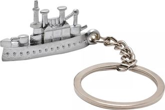 Widdop and Co Widdop Monopoly Battleship Game Token Key Ring, Metal Construction, Silver Metallic Finish, Classic Board Game Collectible Accessory