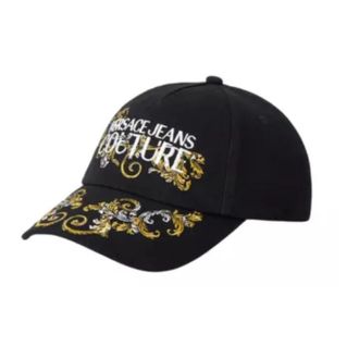 Versace Jeans Couture Embroidered Baseball Cap with Buckle - unisex - Versace Jeans Couture - Hats & Caps - Black - ONE SIZE - Accessories
