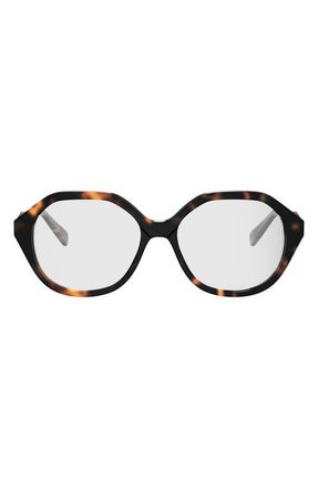 Celine 54mm Geometric Eyeglasses in Dark Havana at Nordstrom