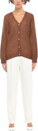 Erdem Camel Marcilly Cardigan with Crystal Button Detail Size XL