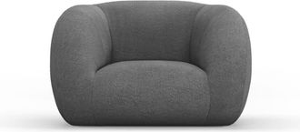 Cosmopolitan Design Sill&oacute;n de tejido boucl&eacute; gris oscuro