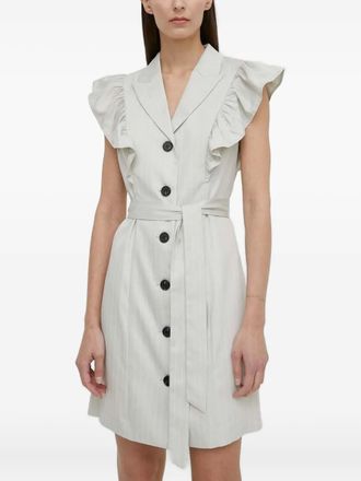 Bruuns Bazaar Mini-jurk met ruches en krijtstreep - Grijs