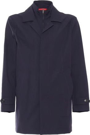 Fay Single-Breasted Coats, male, Blue, Size: XL Morning Stretch DB Front