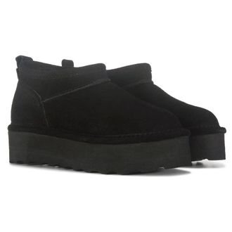 Bearpaw Womens Bearpaw Retro Super Shorty 3051W-011 Black Suede Snow Boots RHS7351