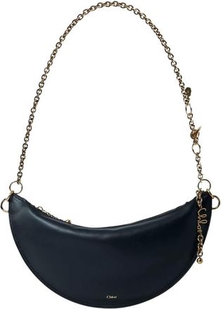 Chloé Tassen, Dames, Zwart, ONE Size, Leer, Schoudertas van glad leer