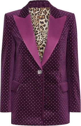 Philipp Plein Blazer Fit met Kristallen - Dames - Blazers - Paars - XS - Katoen - Jassen