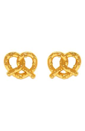 Girls Crew Knot Your Average Pretzel Stud Earrings in Gold at Nordstrom