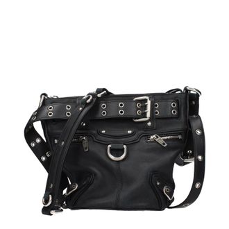 Balenciaga Damens Umh&auml;ngetaschen Leder Schwarz