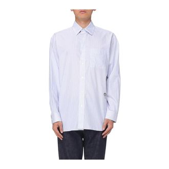 Bottega Veneta Formal Shirts, male, White, Size: M Striped Poplin Shirt