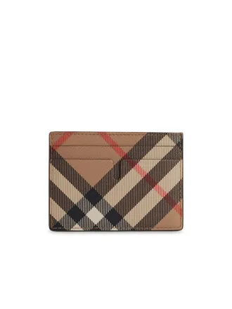 Burberry Sandon Beige Polyurethaan -kaarthouder