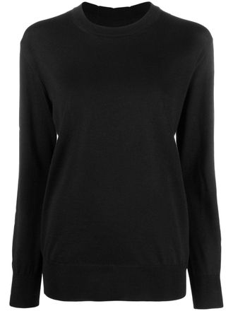 Jil Sander crew neck pullover sweater - women - Wool - 34 - Black