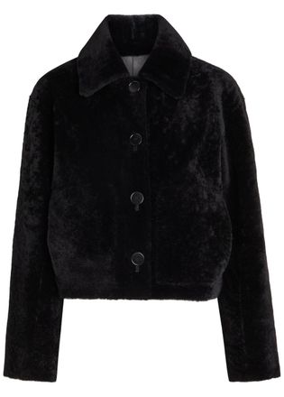 Joseph Black Alloway Reversible Shearling and Leather Jacket UK16/XL - 44 (UK16 / XL)