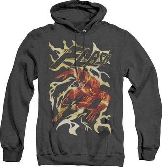 Gildan Justice League of America Electric Run Adult Heather Hoodie / Hooded Sweatshirt