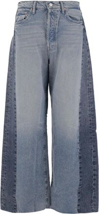 Mother Patchwork Denim Jeans With Classic Five-Pocket Design And Wide Fit
