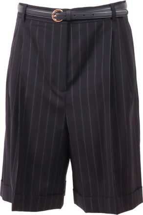 Max Mara Pantalone corto ERE - Dames - Korte Broeken - Blauw - XS - Wol - Korte Broeken