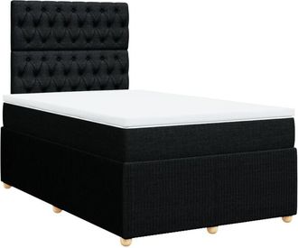vidaXL Vidaxl - Cama Box Spring Con Colch&oacute;n Tela Negro 120x200 Cm