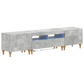vidaXL Mobile Tv Led A 3 Pezzi Grigio Cemento Legno Ingegnerizzato Vidaxl