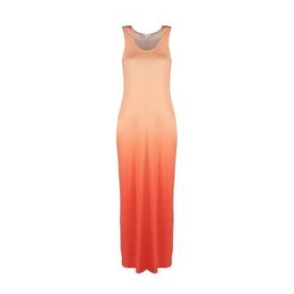 Patrizia Pepe Elegante Jurk voor Diverse Gelegenheden - Dames - Maxi kleedjes - Oranje - S - Polyester - Kleedjes