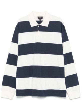 A.P.C. striped polo shirt - Blue