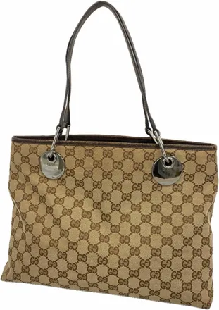 Gucci Brown Canvas Tote Bag (Pre-Owned)