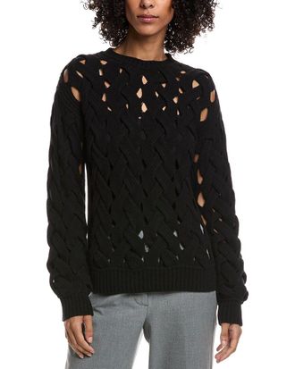 Valentino Open Cable Knit Wool & Angora-Blend Sweater