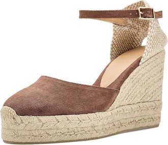 Castaner Carol 80 mm Wedge Espadrille Womens Shoes Pecan : EU 37 (US Womens 6.5) N, Textile