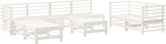vidaXL Vidaxl - 9 Piece Garden Lounge Set White Solid Wood Pine