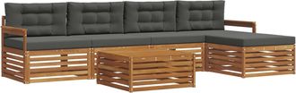 vidaXL Conjunto De Sof&aacute;s De Exterior 6 Uds. Natural Y Antracita Vidaxl