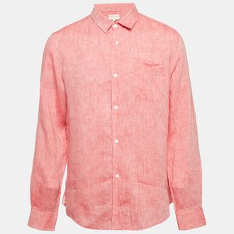 Derek Rose Pink Linen Long Sleeve Shirt