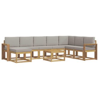 vidaXL Conjunto De Sof&aacute;s De Exterior 9 Pcs Blanco Y Gris Claro Vidaxl